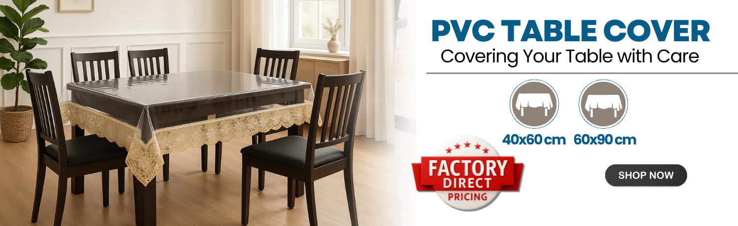 Transparent PVC Dining Table Cover 6 Seater – Clear Plastic Tablecloth Protector