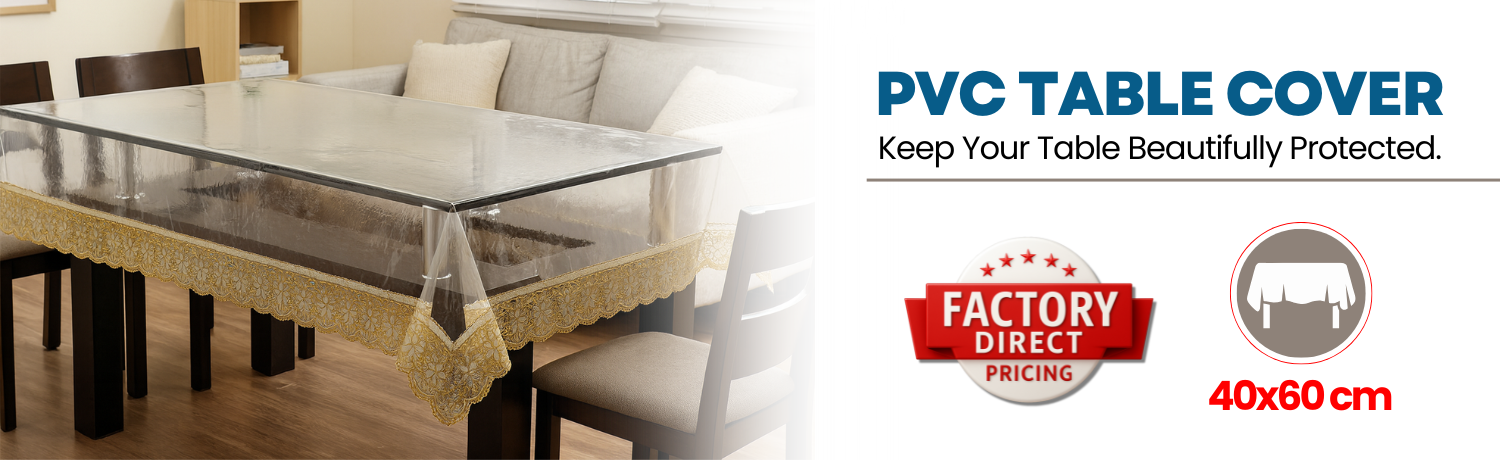 Transparent PVC Dining Table Cover 6 Seater – Clear Plastic Tablecloth Protector