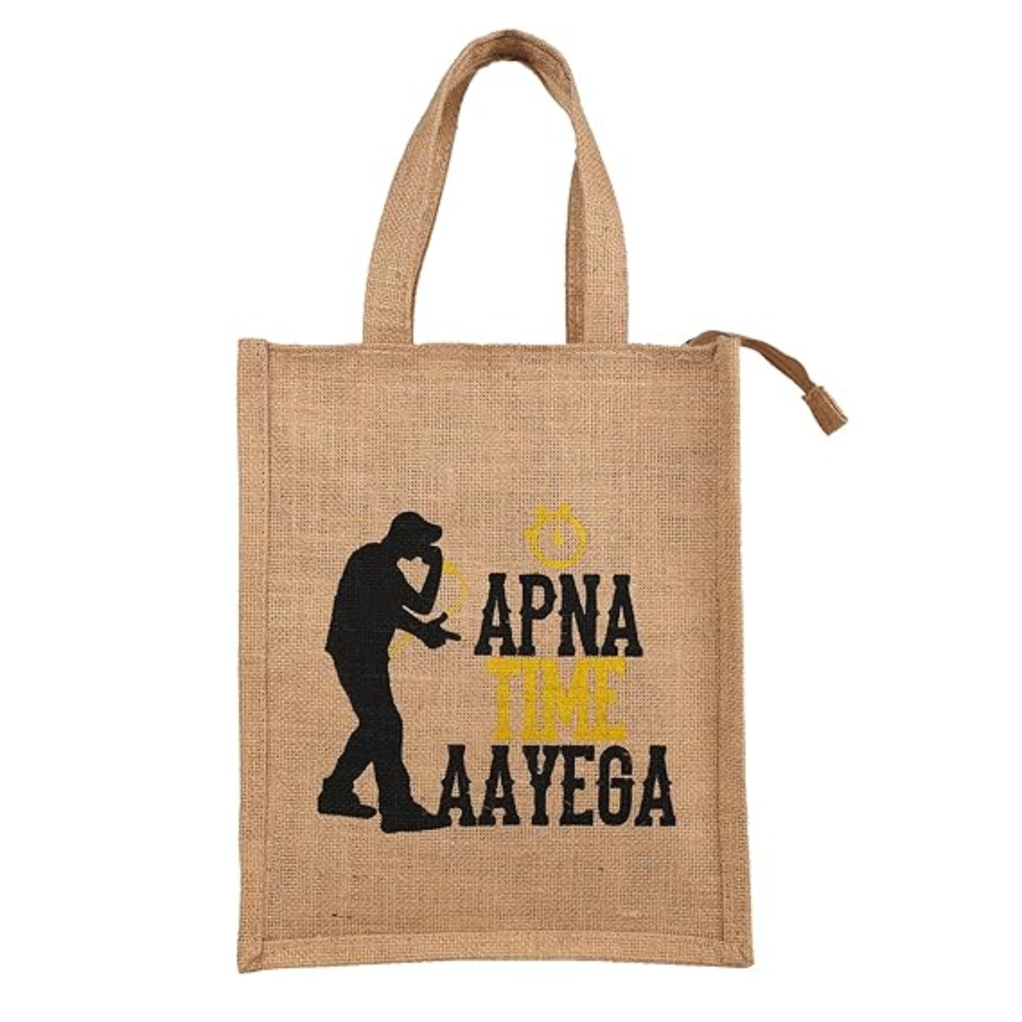 Eco-Friendly Jute Lunch Bag with Zip Lock for Office, School and College Tiffin Carry Bag