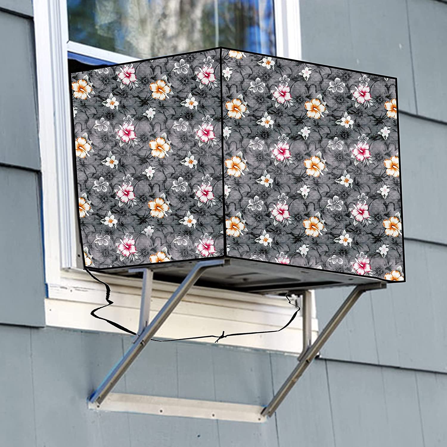 Window AC Cover with Attractive Digital Prints | Waterproof and Dustproof All Weather Cover