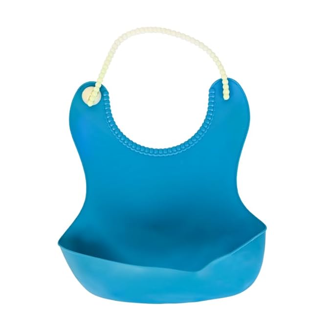 Baby Feeding Bib Silicone and Cotton Mix – Washable Reusable Soft Absorbent Multicolor Bib for Infants and Toddlers