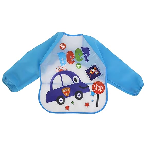 Waterproof Long Sleeve Bib for Babies – Full Coverage Feeding Apron Style Bib, Reusable Easy Clean Protective Wear for Infants and Toddlers