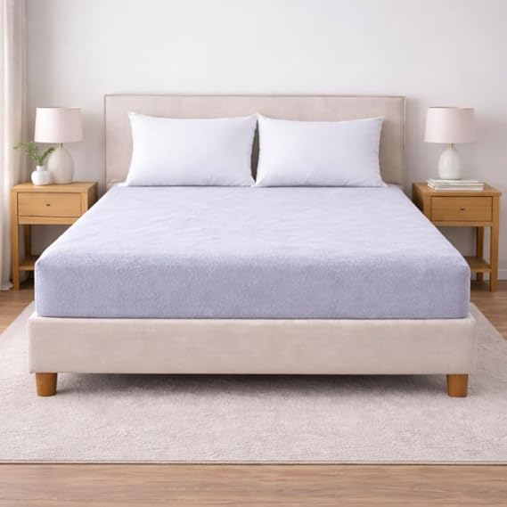 Cotton Feel Waterproof Mattress Protector King Size 78x72 Inch – Breathable Terry Bed Cover with Elastic Fitted TPU Layer Soft Hypoallergenic Mattress Cover