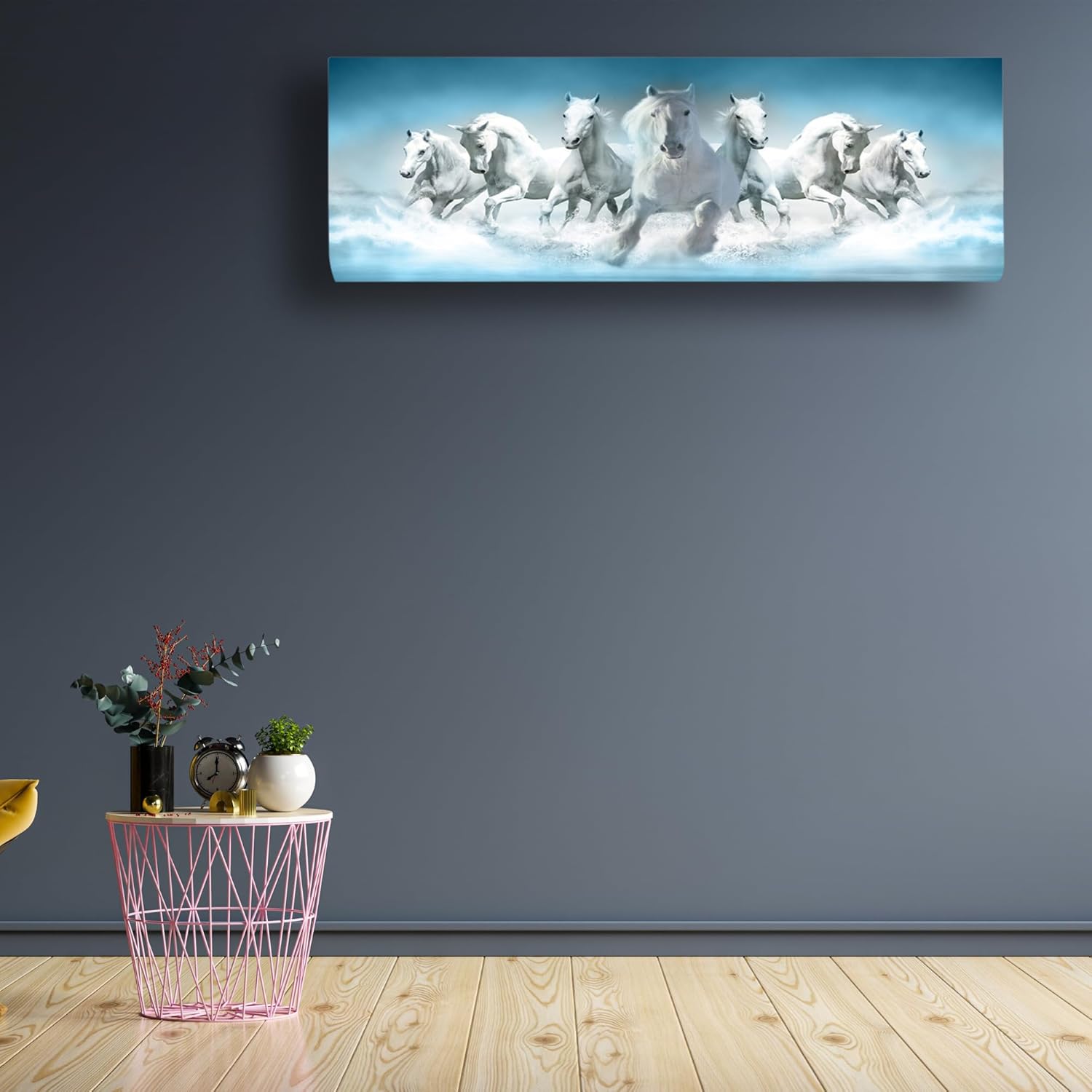 Stylish Printed Split AC Indoor Unit Cover – Polyester Dust Protection Cover for Home and Office