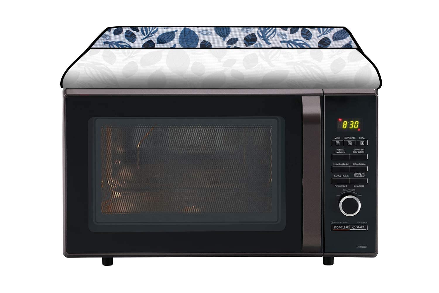 Microwave Oven Cover with Attractive Digital Prints | Full Closure Waterproof and Dustproof Oven Cover