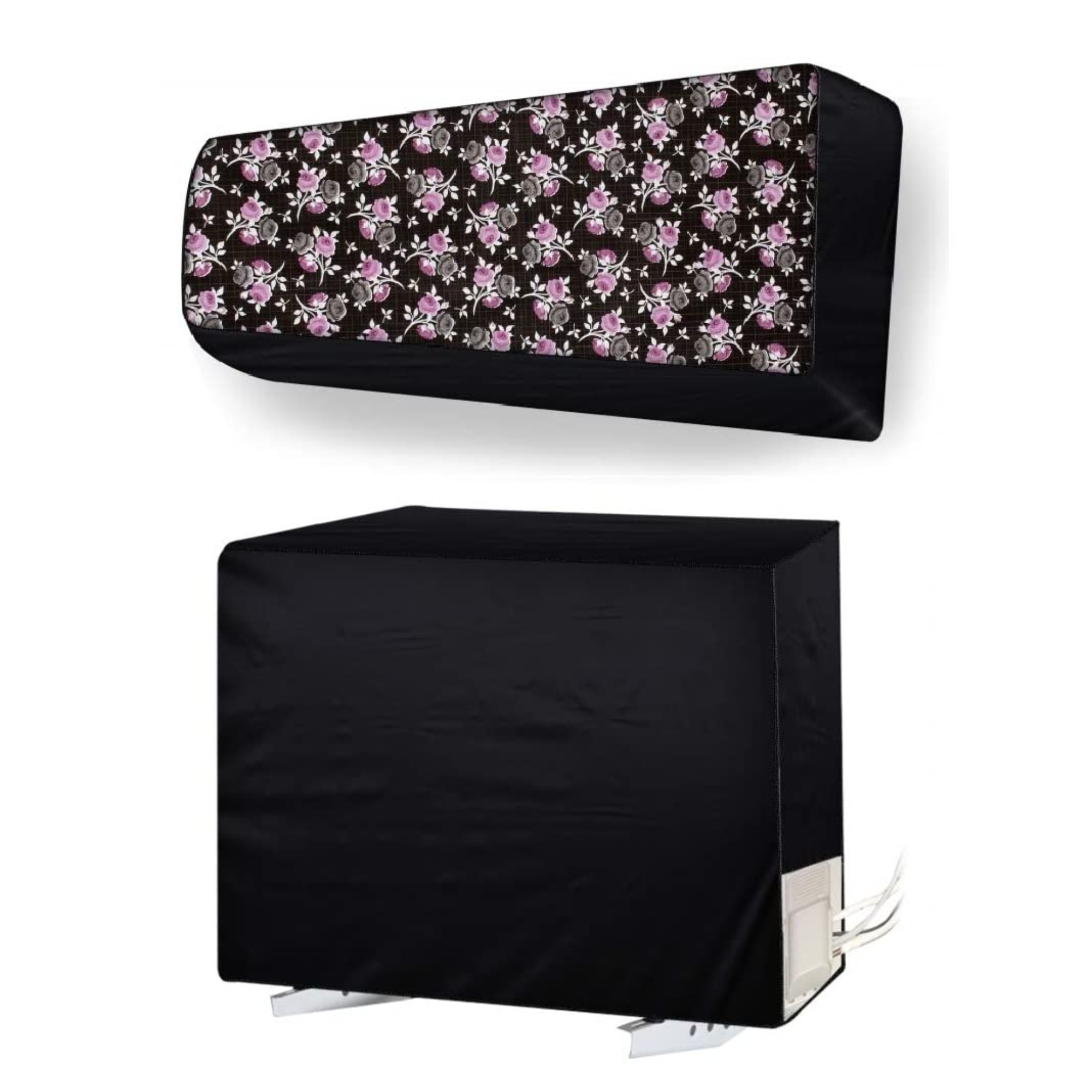 AC COVER SET	 Black Pink Flower_1.5 Ton 