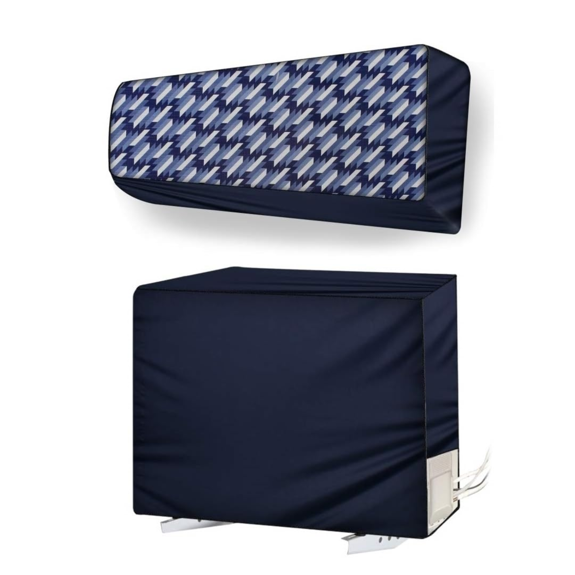AC COVER SET	 Blue Houndstooth_1.5 Ton 