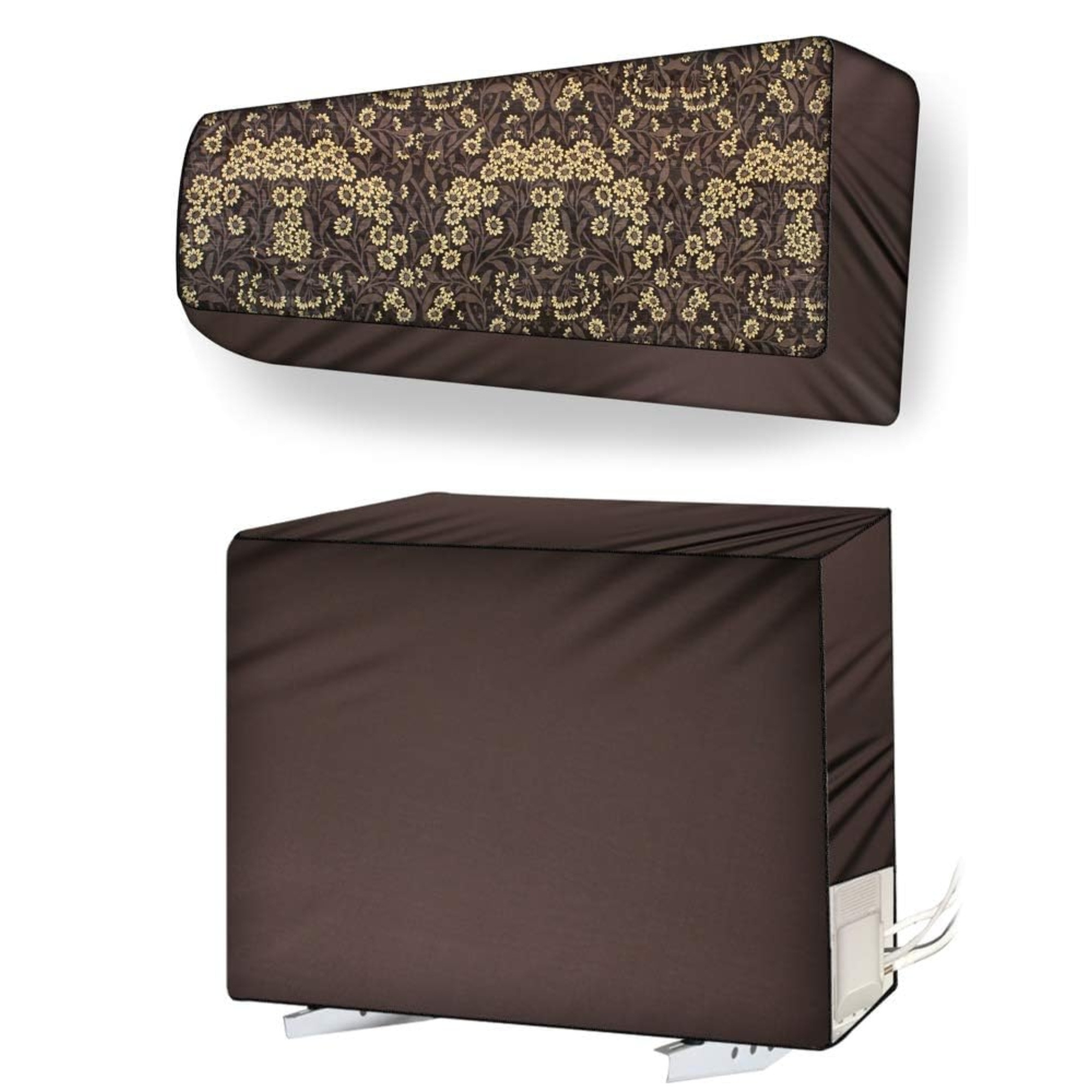 AC COVER SET	 Floral Pattern Brown_1.5 Ton 