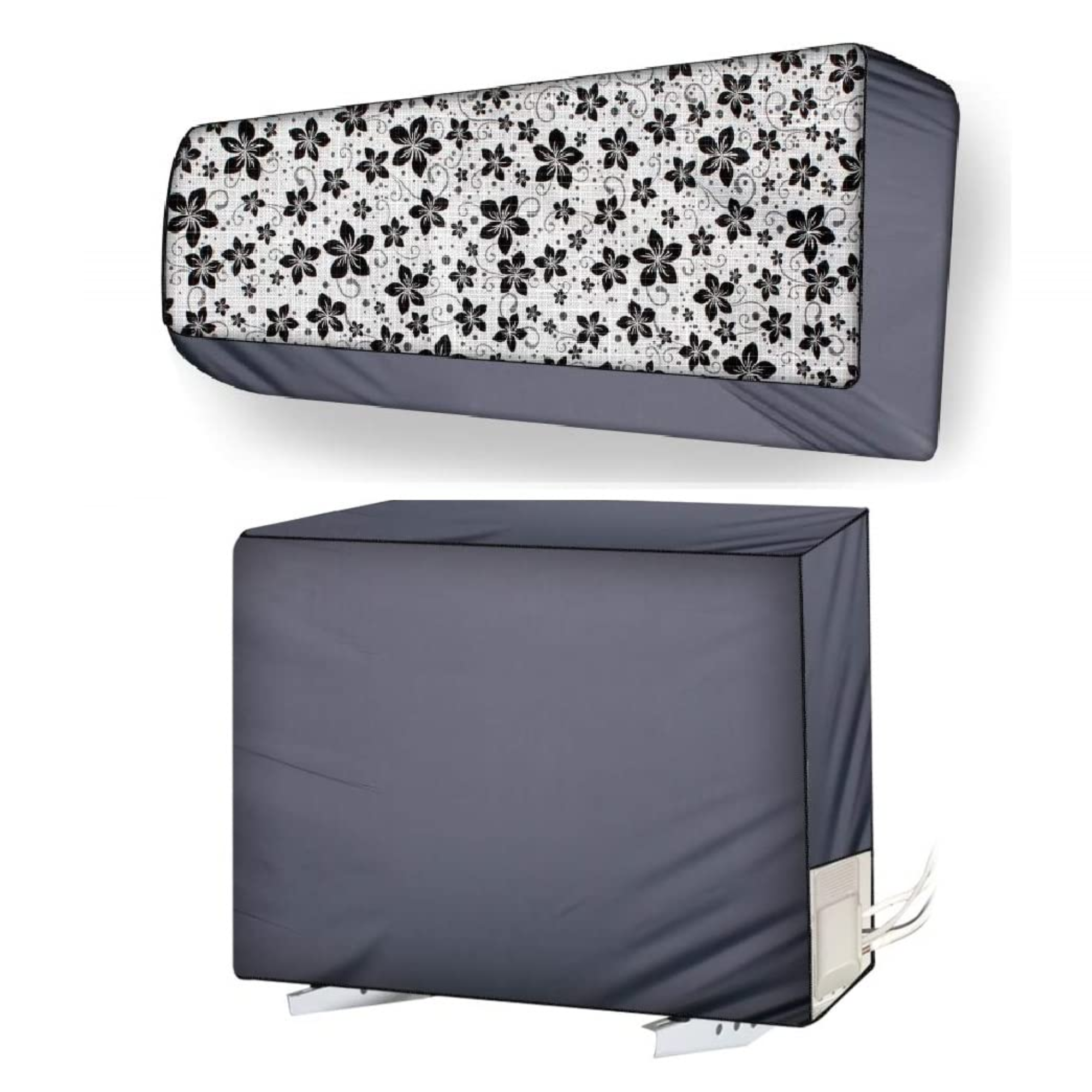AC COVER SET	 Grey Black Flower_1.5 Ton 