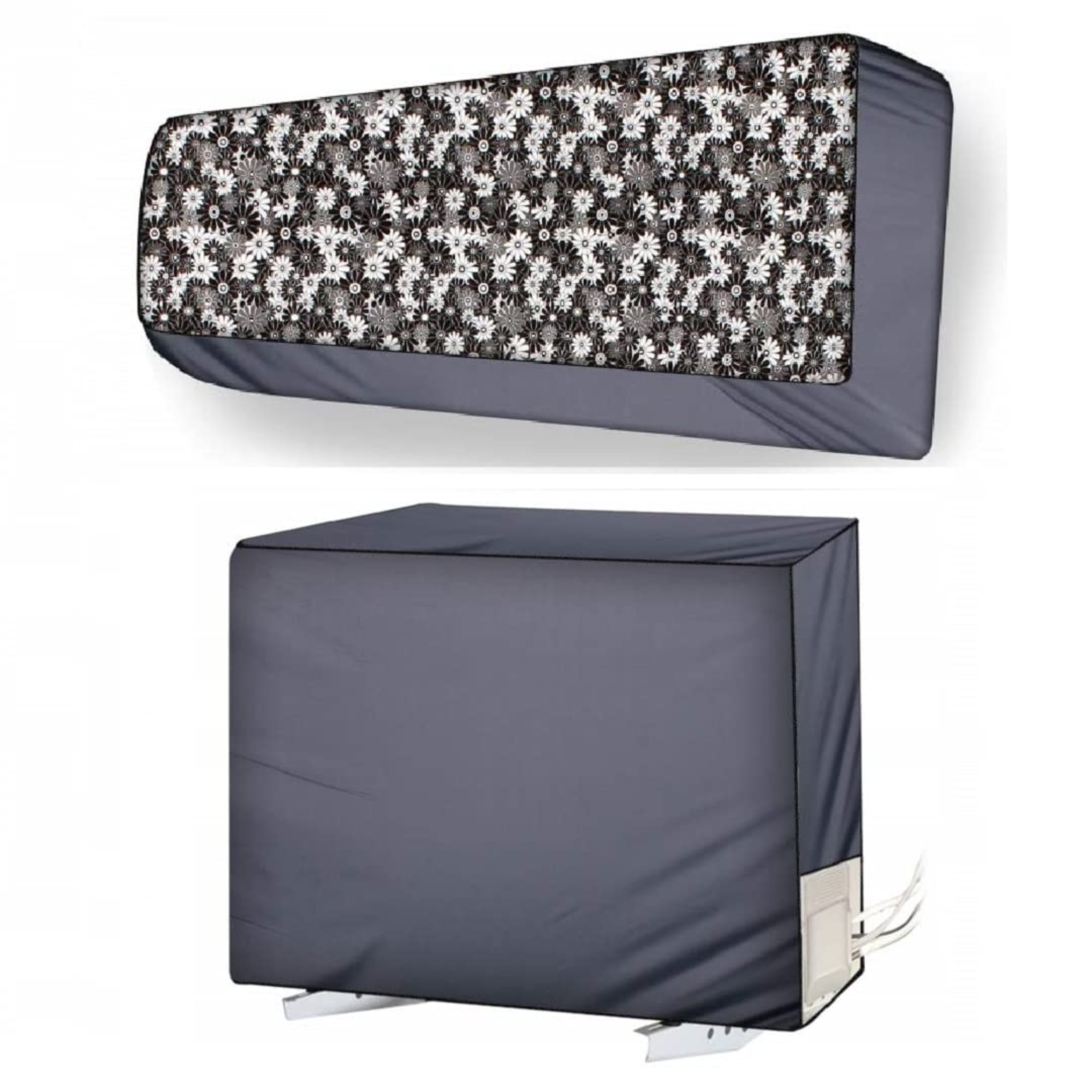 AC COVER SET	 Grey Black White Flower_1.5 Ton 
