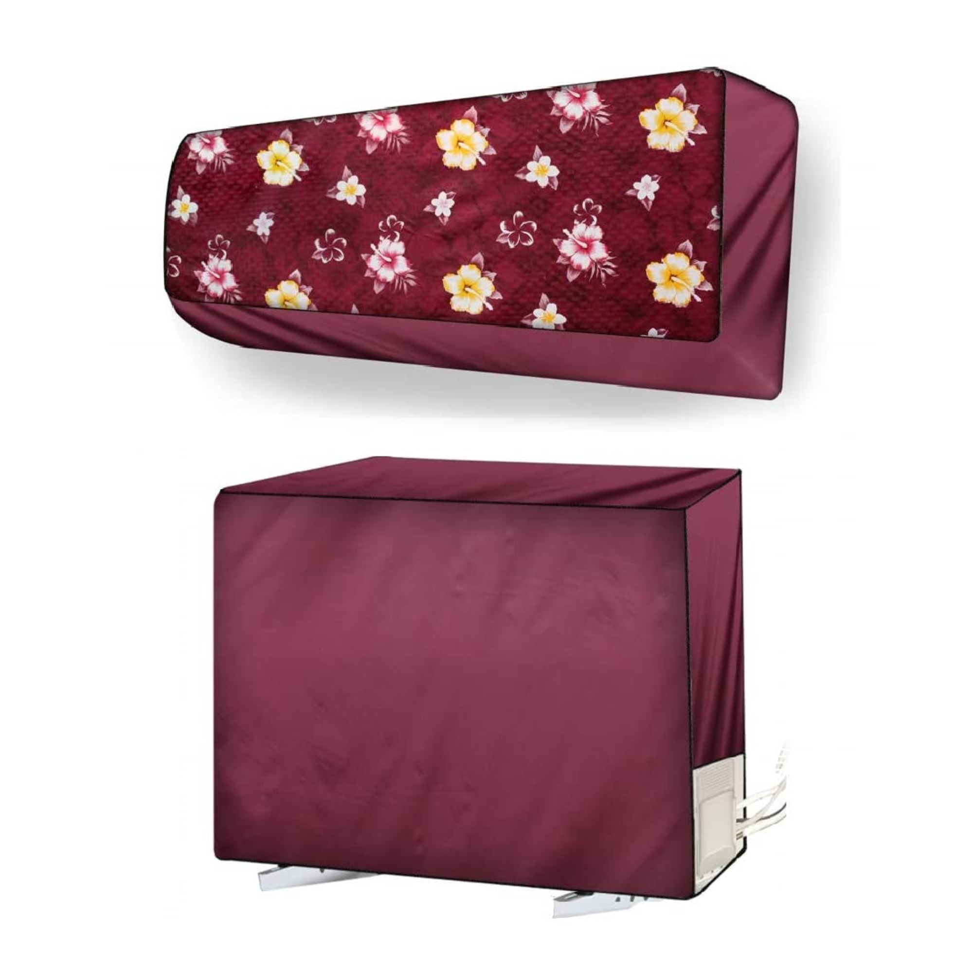 AC COVER SET	 Maroon Flower_2 Ton 