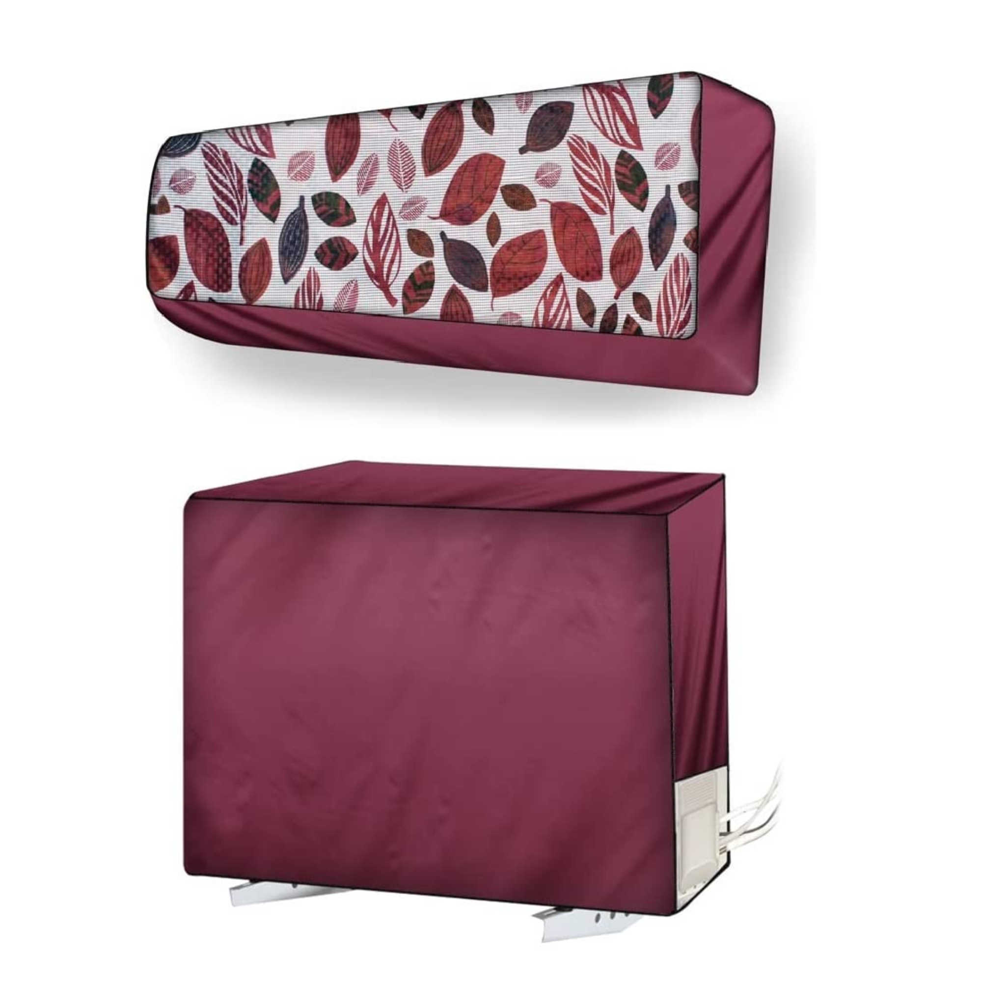 AC COVER SET	 Maroon Grey Leaf_1.5 Ton 