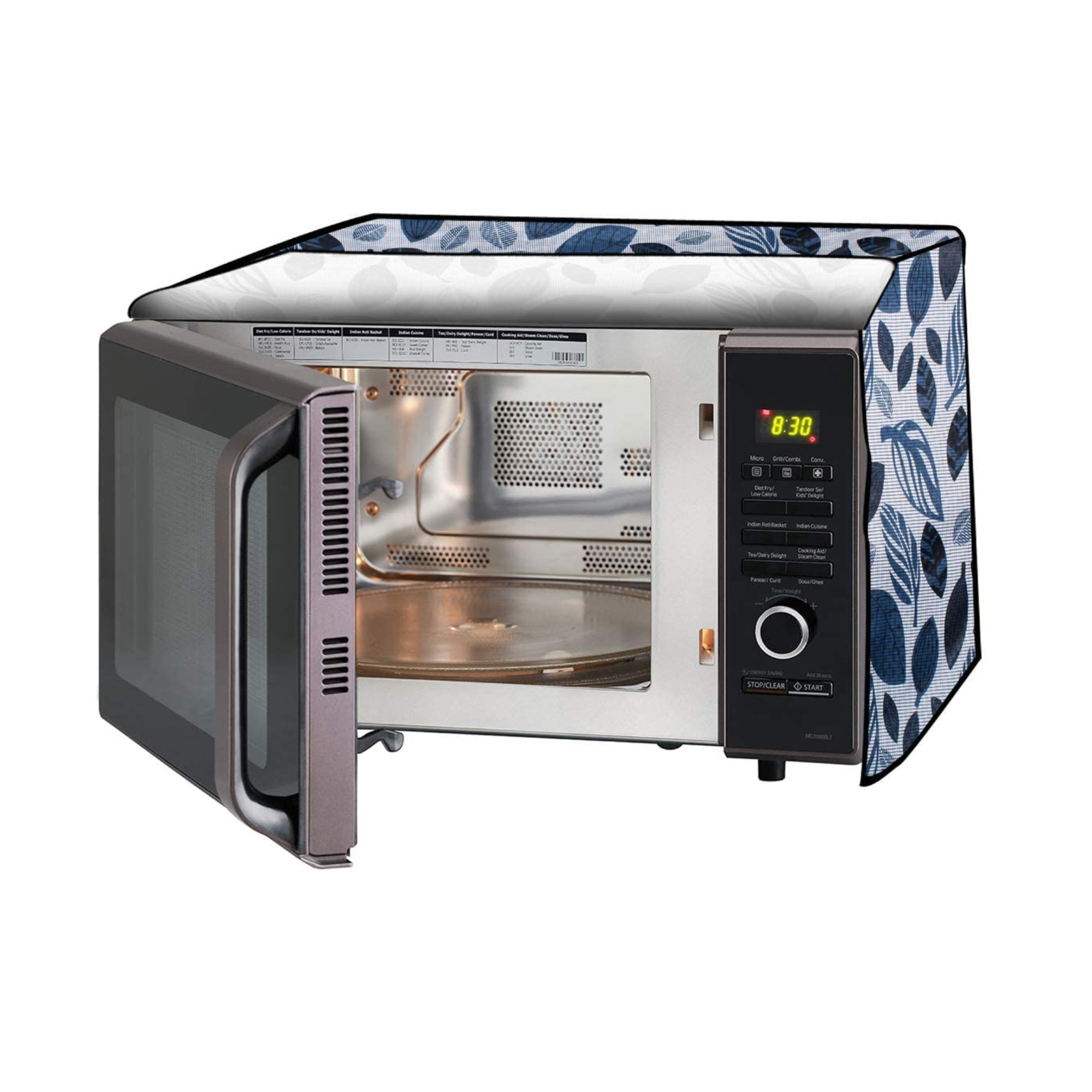 PVC MICROWAVE COVER	 Blue Grey Leaf_LG-28L-MC2886BRUM 