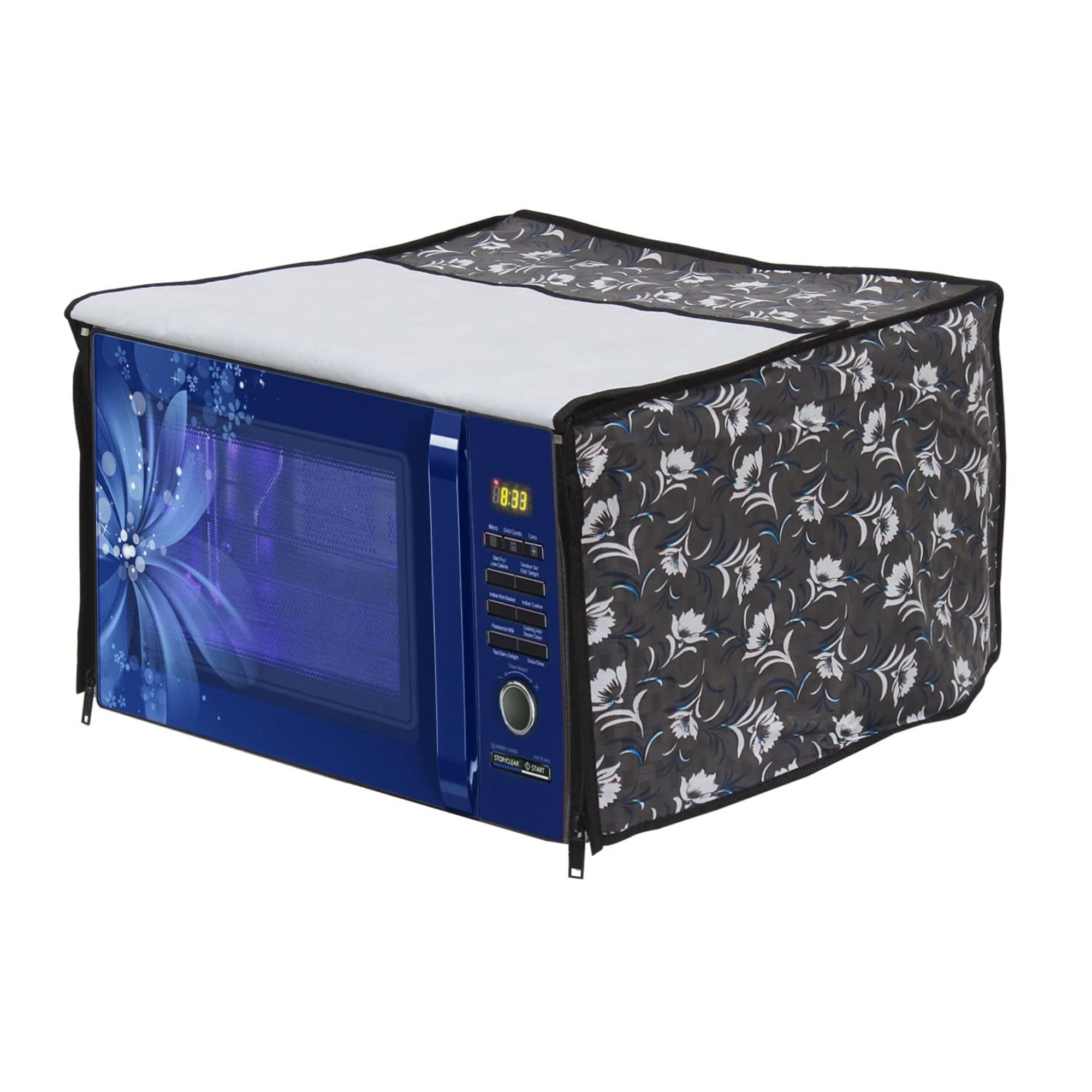 PVC MICROWAVE COVER	 Dark Grey Floral_IFB-30L-30BRC2 