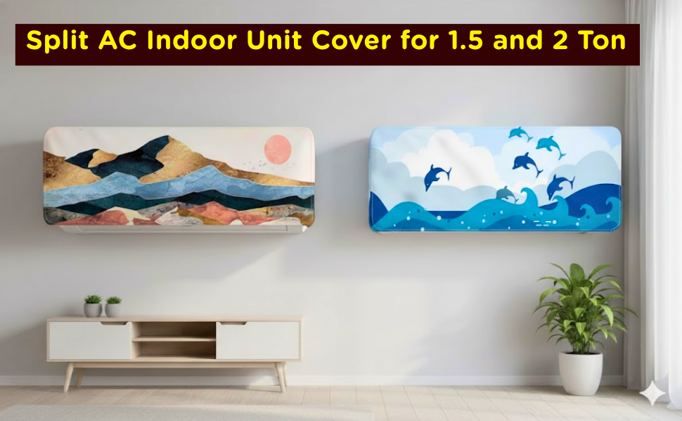 split ac cover printed polyester