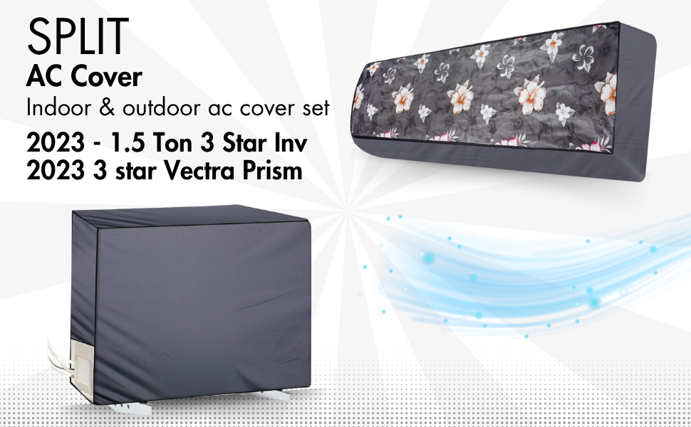 split ac cover set indoor and outdoor polyester uv resistant
