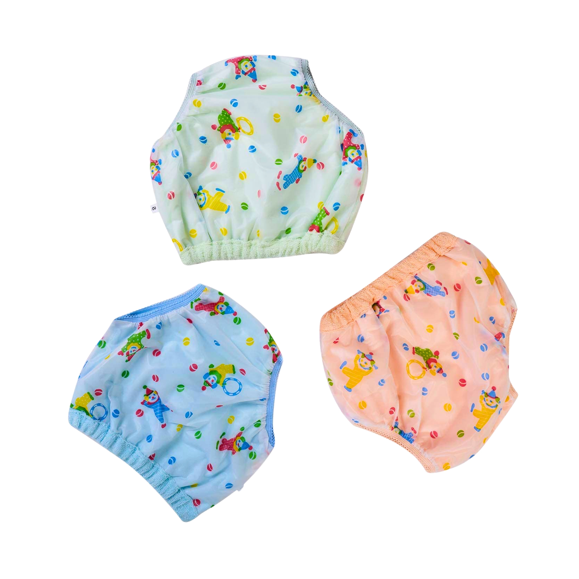 Baby PVC Potty Training Pants Reusable Green , Pink , Blue - 3 PCs_3-6 