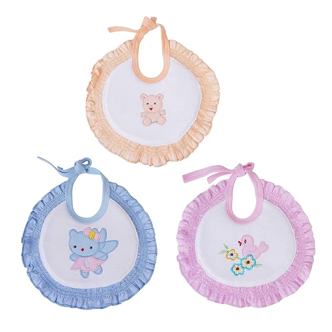 Soft Cotton Reusable Baby Feeding Bibs Apron Style Highly Absorbent Adjustable for Babies Toddlers
