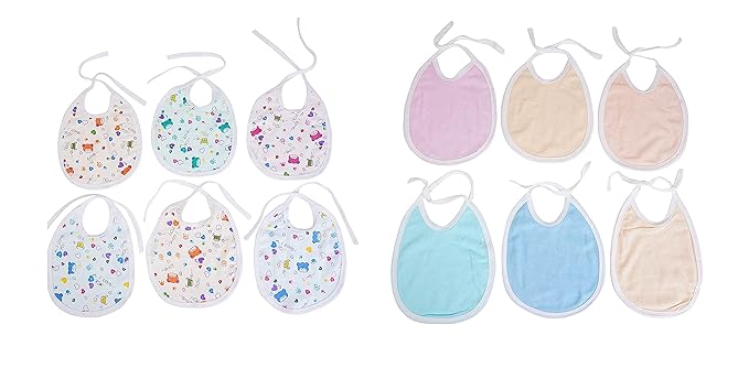 Cotton Baby Feeding Apron Bib Reusable Absorbent Adjustable Mealtime Bib for Infants and Toddlers