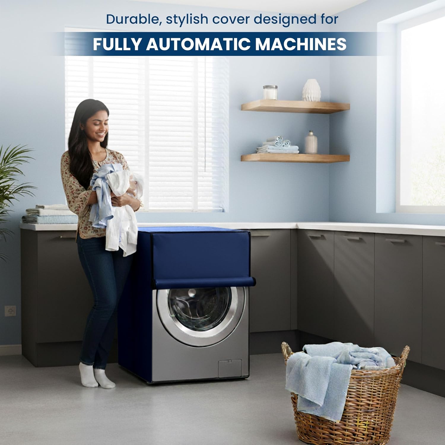 Front Load Matty Fabric Washing Machine Cover for Dust and Water Protection