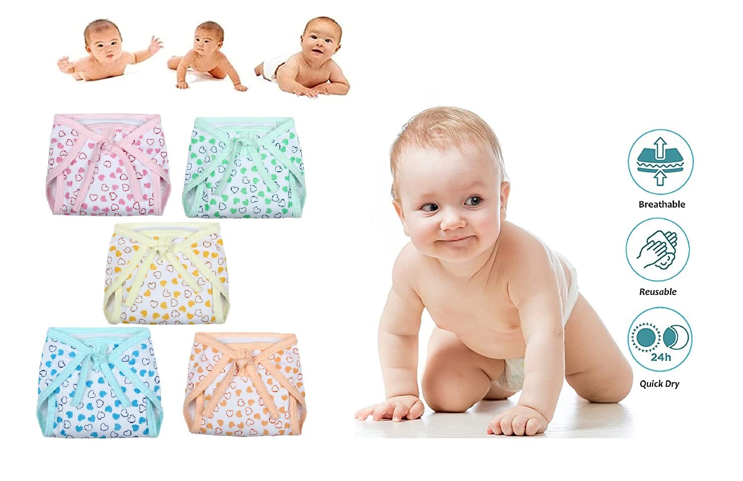 Cotton Reusable Baby Cloth Diaper Langot