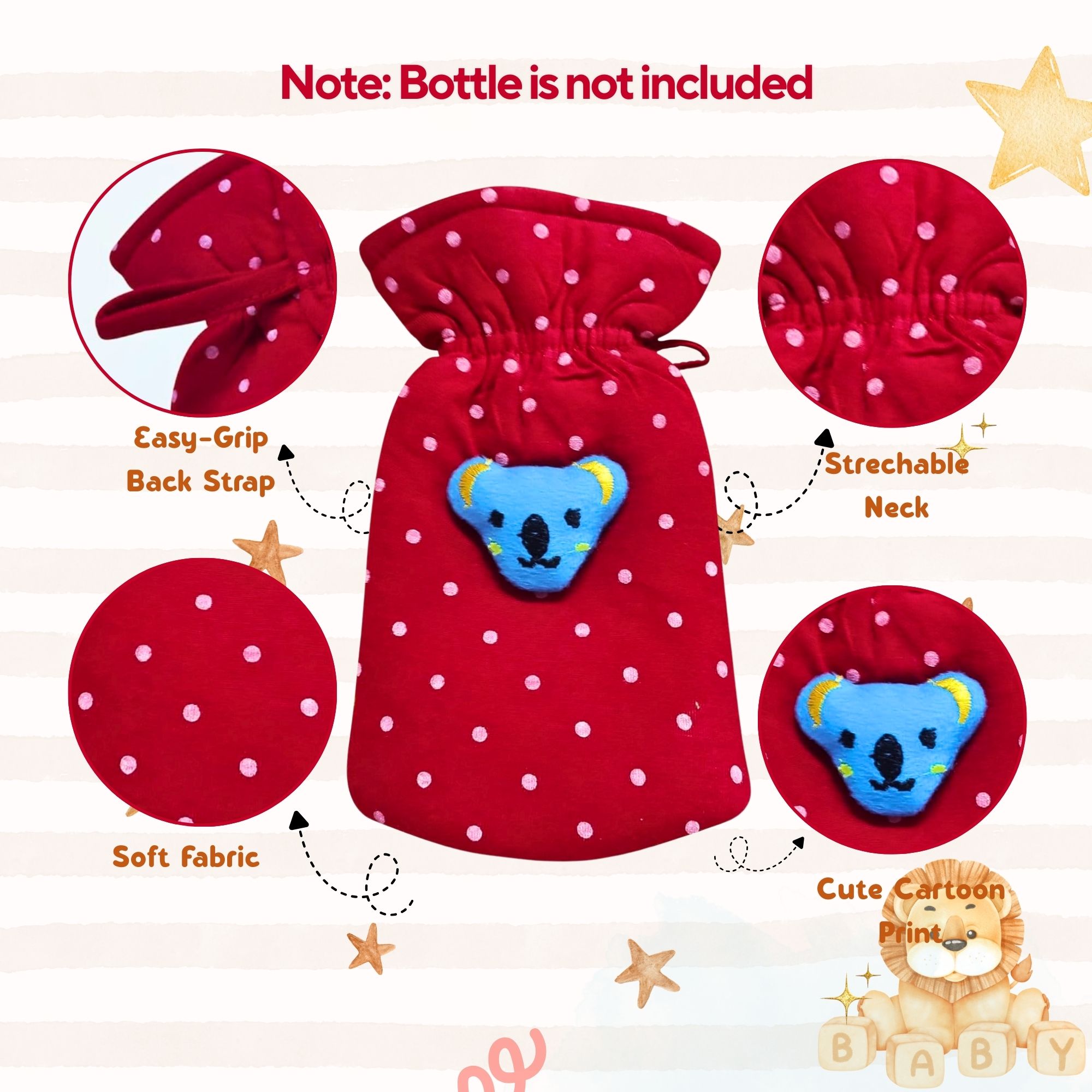 Flexible Baby Feeding Bottle Sleeve with Secure Grip Strap and Drop Protection