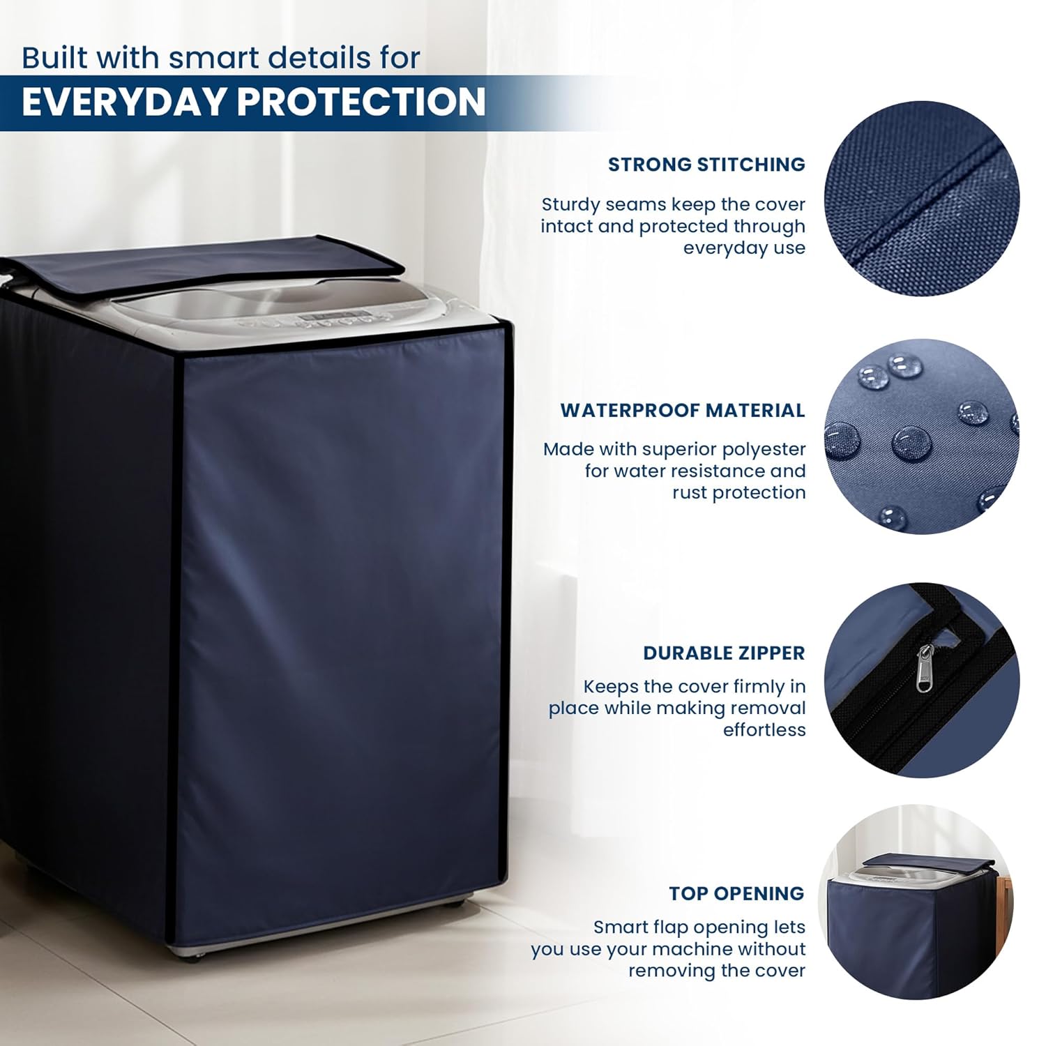 Matty Fabric Top Load Washing Machine Cover (Waterproof, Dustproof, Durable Protection)
