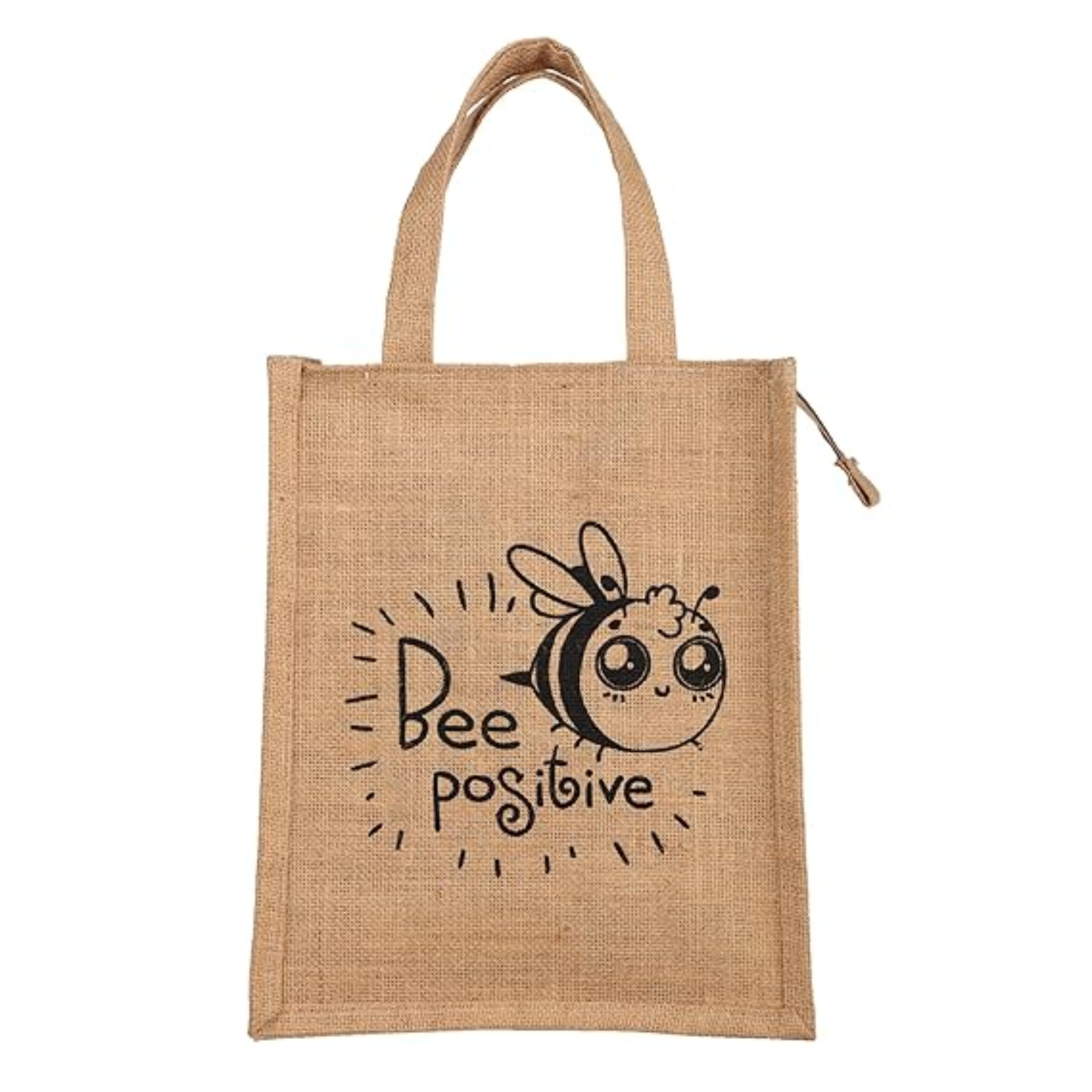 Eco Jute Lunch Carrier with Zipper for Office, School and College Reusable Tiffin Bag