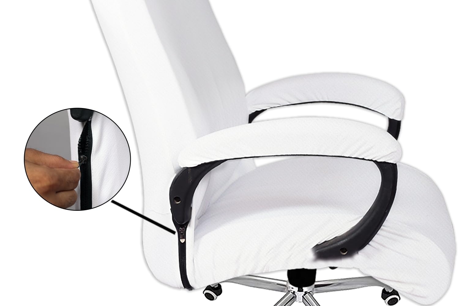 Executive Boss Chair Cover with Armrest Covers and Seater Office Chair Protector Set