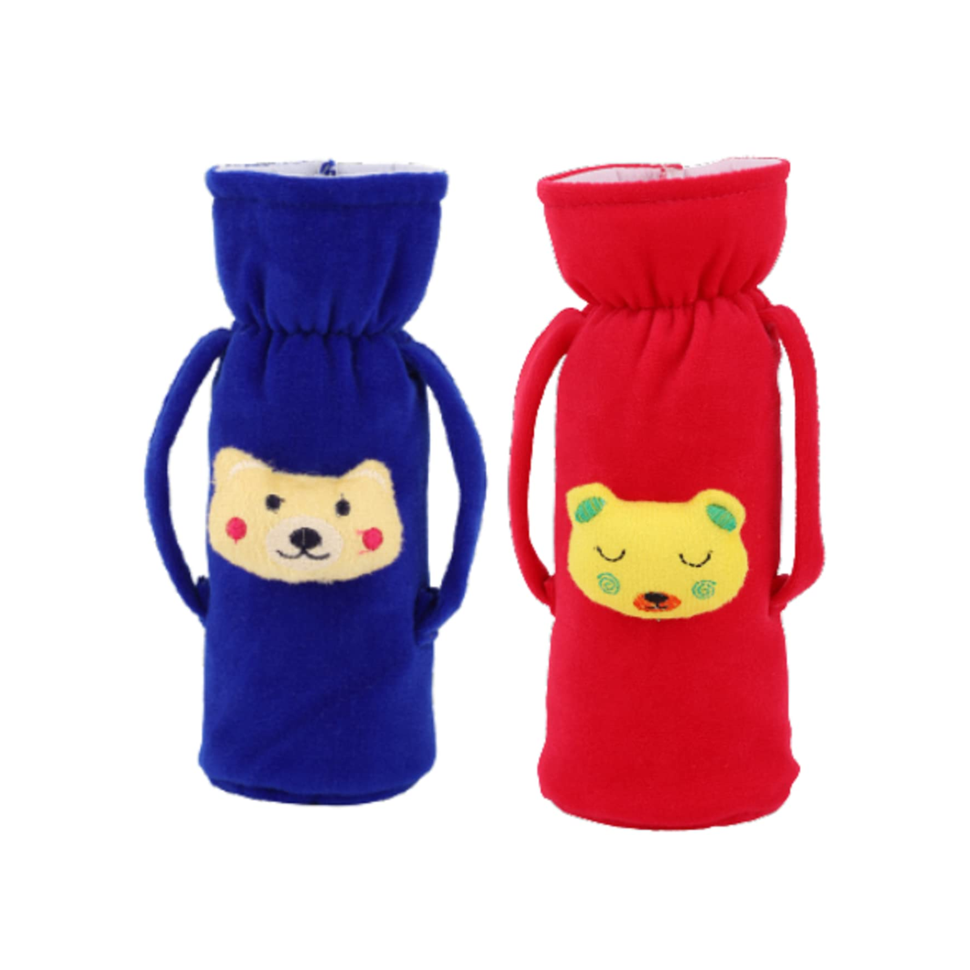 Soft Plush Stretchable Baby Feeding Bottle Cover with Easy Hold Strap (125 ML–250 ML)