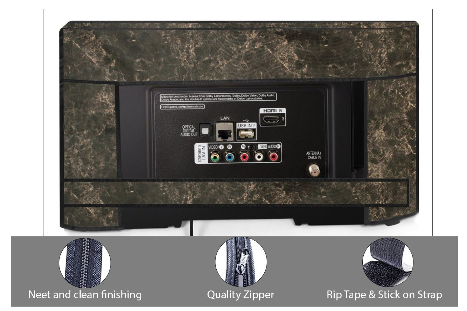 Premium Printed Protective Cover for LED, LCD and Plasma Flat Screen Televisions