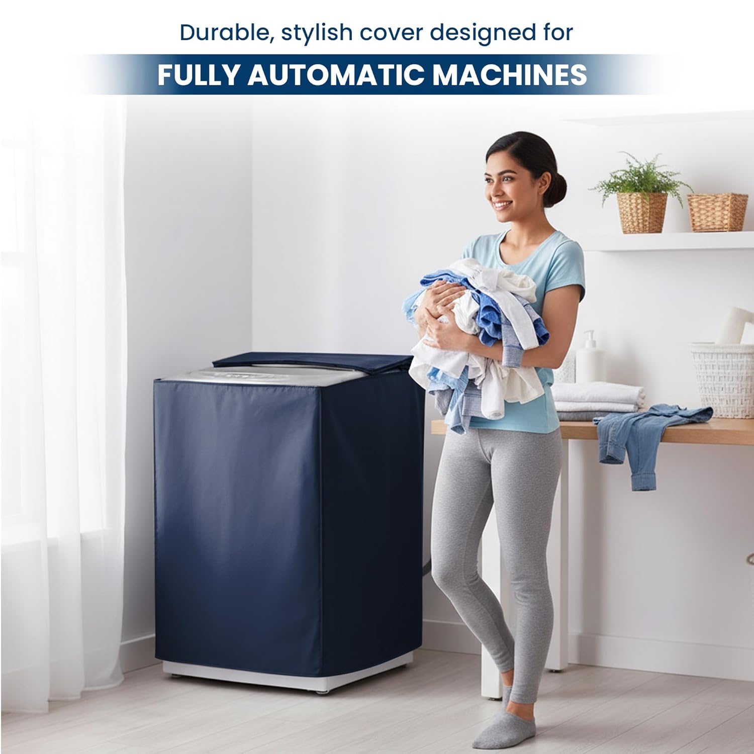 Matty Fabric Top Load Washing Machine Cover (Waterproof, Dustproof, Durable Protection)