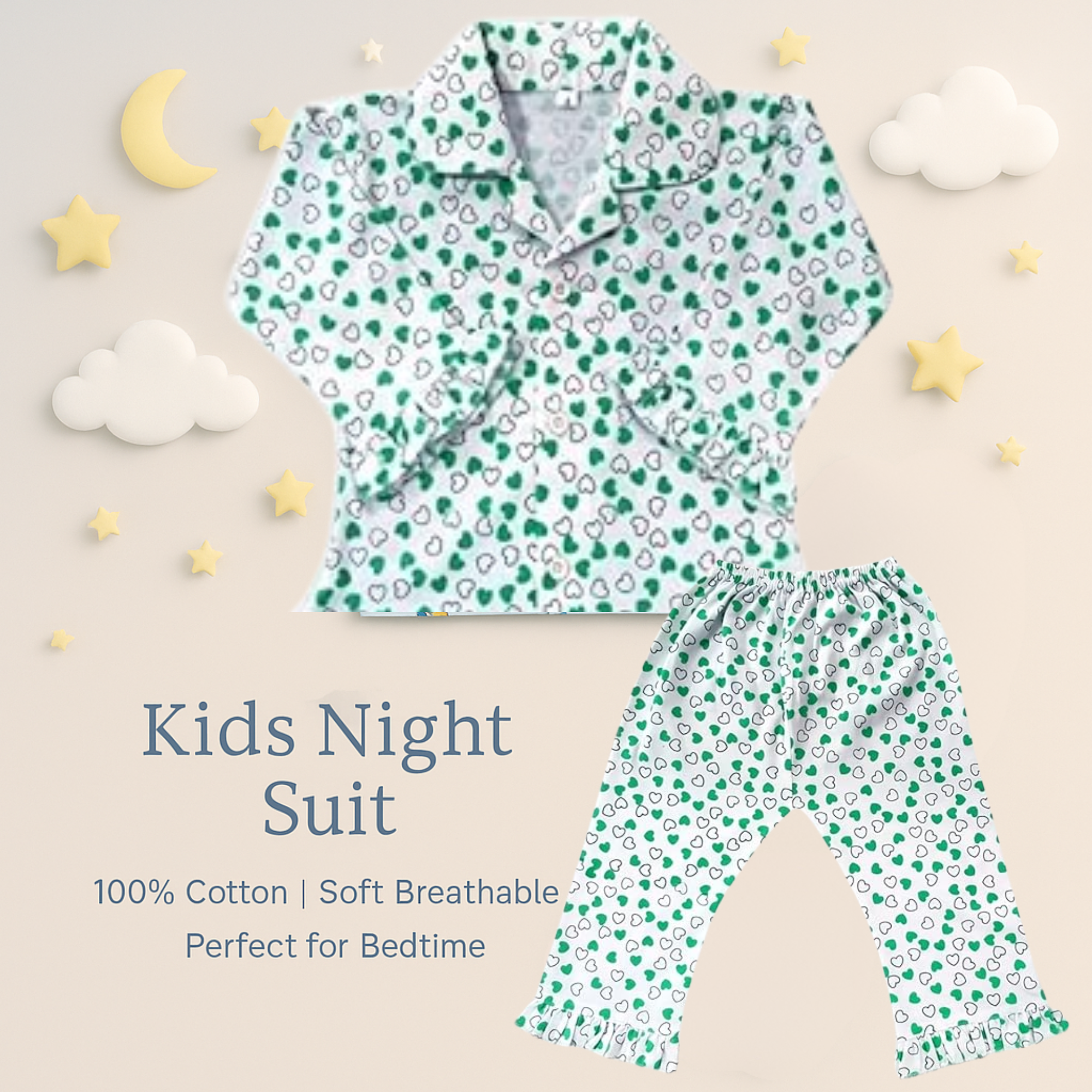 Baby Cotton Full Sleeve Night Suit Set