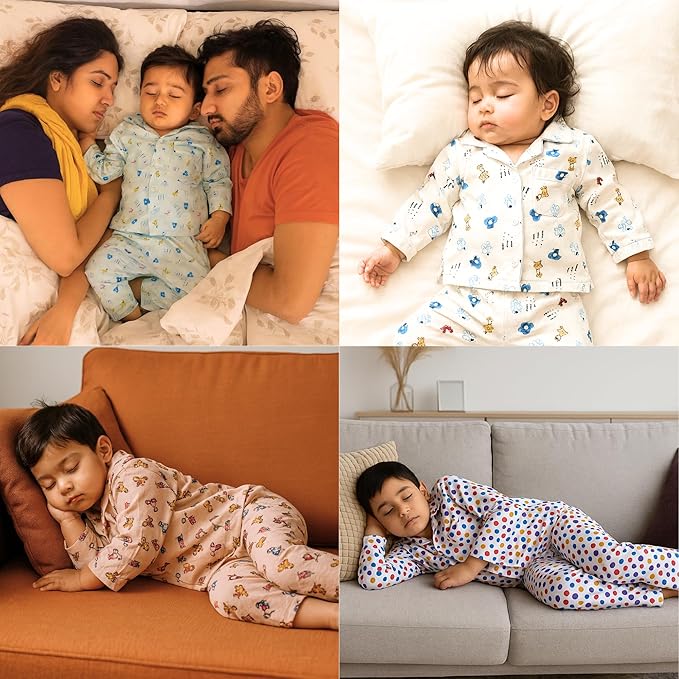 Baby Cotton Full Sleeve Night Suit Set