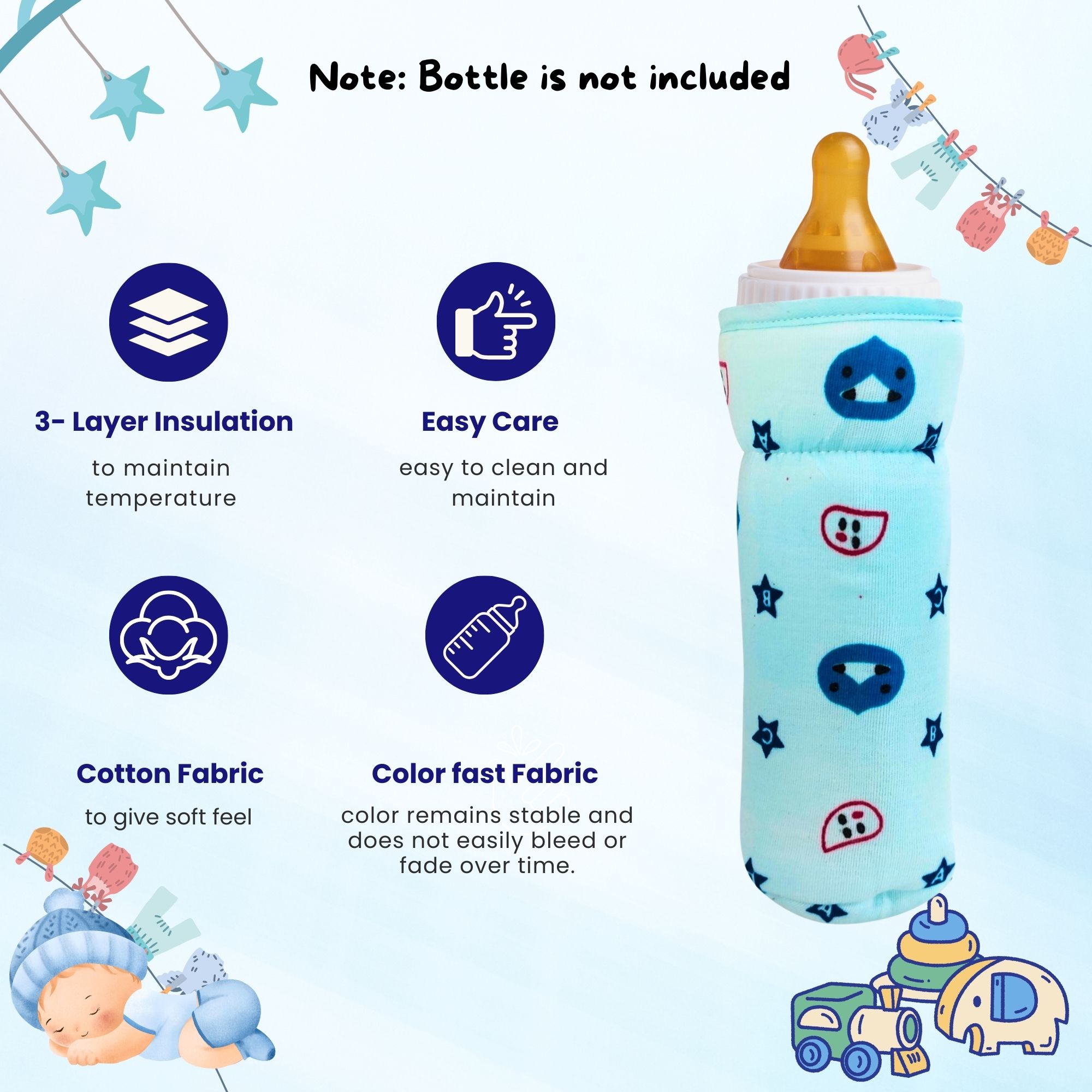 Soft Cotton Baby Feeding Bottle Cover