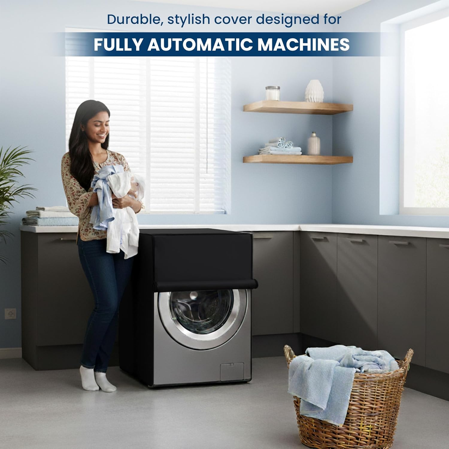 Matty Fabric Front Load Washing Machine Cover for Daily Appliance Protection