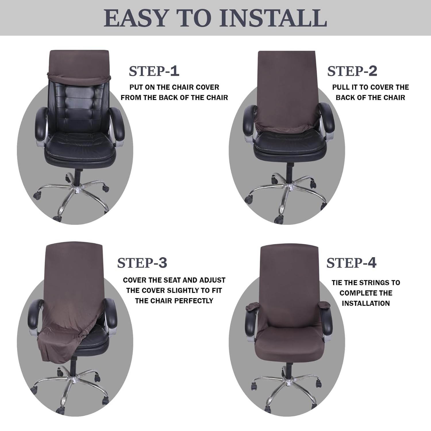 Boss Chair Cover with Armrest Covers, Seater Office Chair Protector