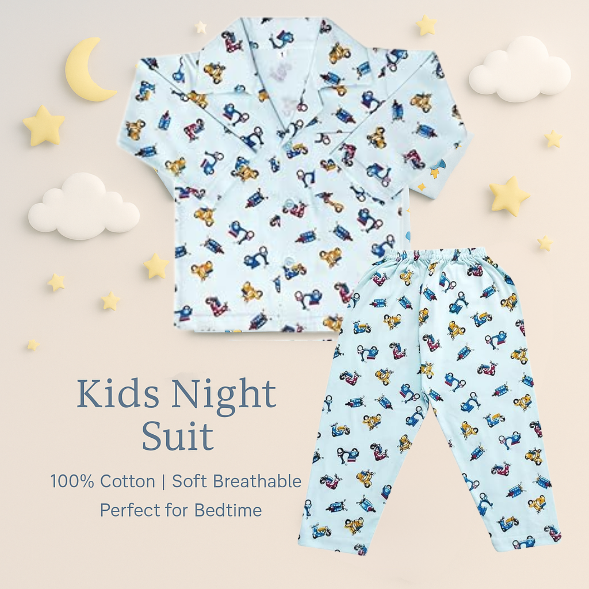 Baby Hosiery Cotton Full Sleeve Night Suit