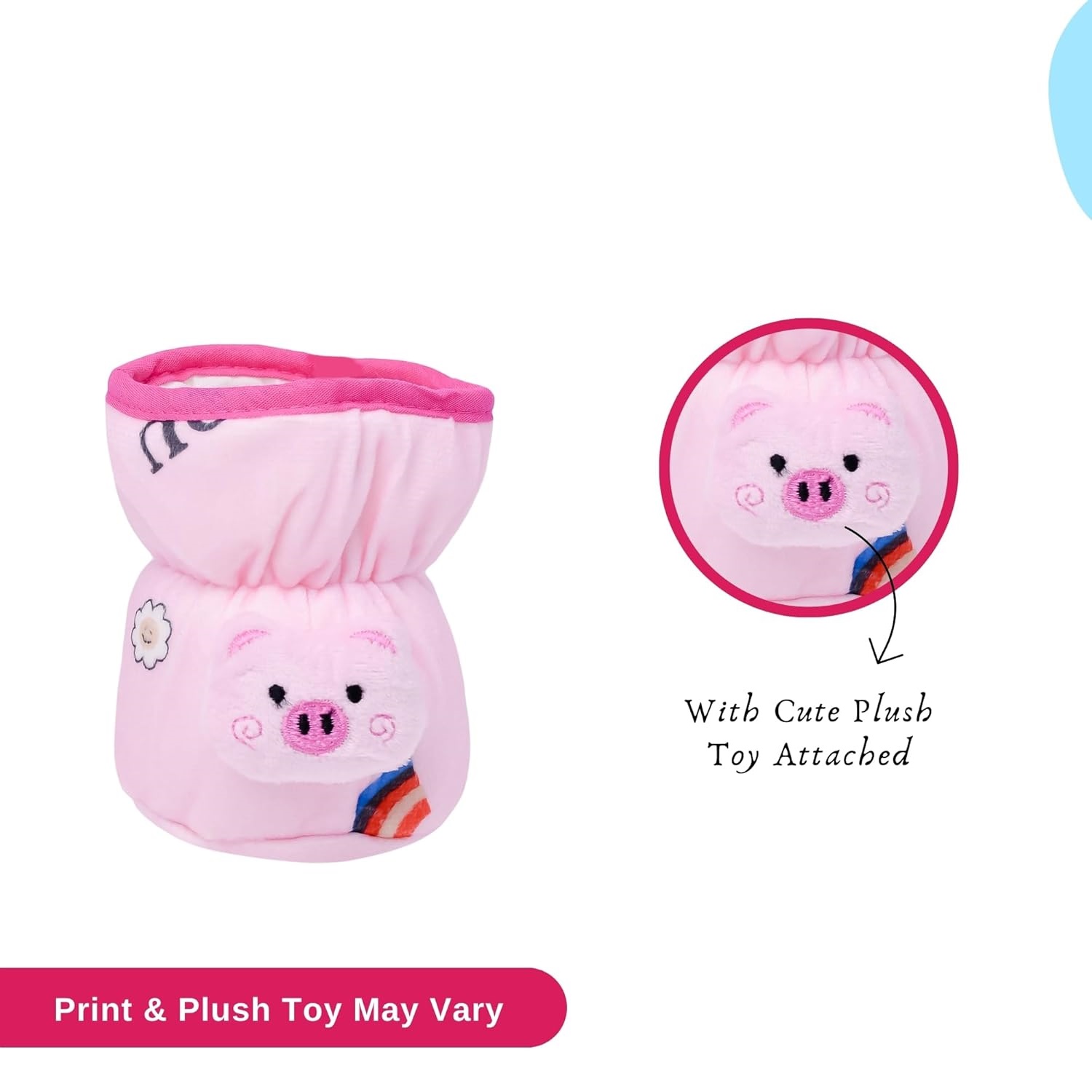 Soft Plush Stretchable Baby Feeding Bottle Cover with Easy Hold Strap | Pack of 2