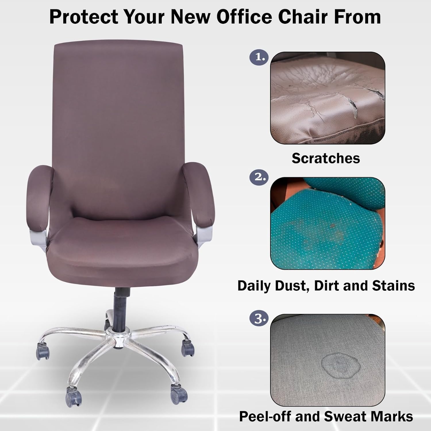 Boss Chair Cover with Armrest Covers, Seater Office Chair Protector