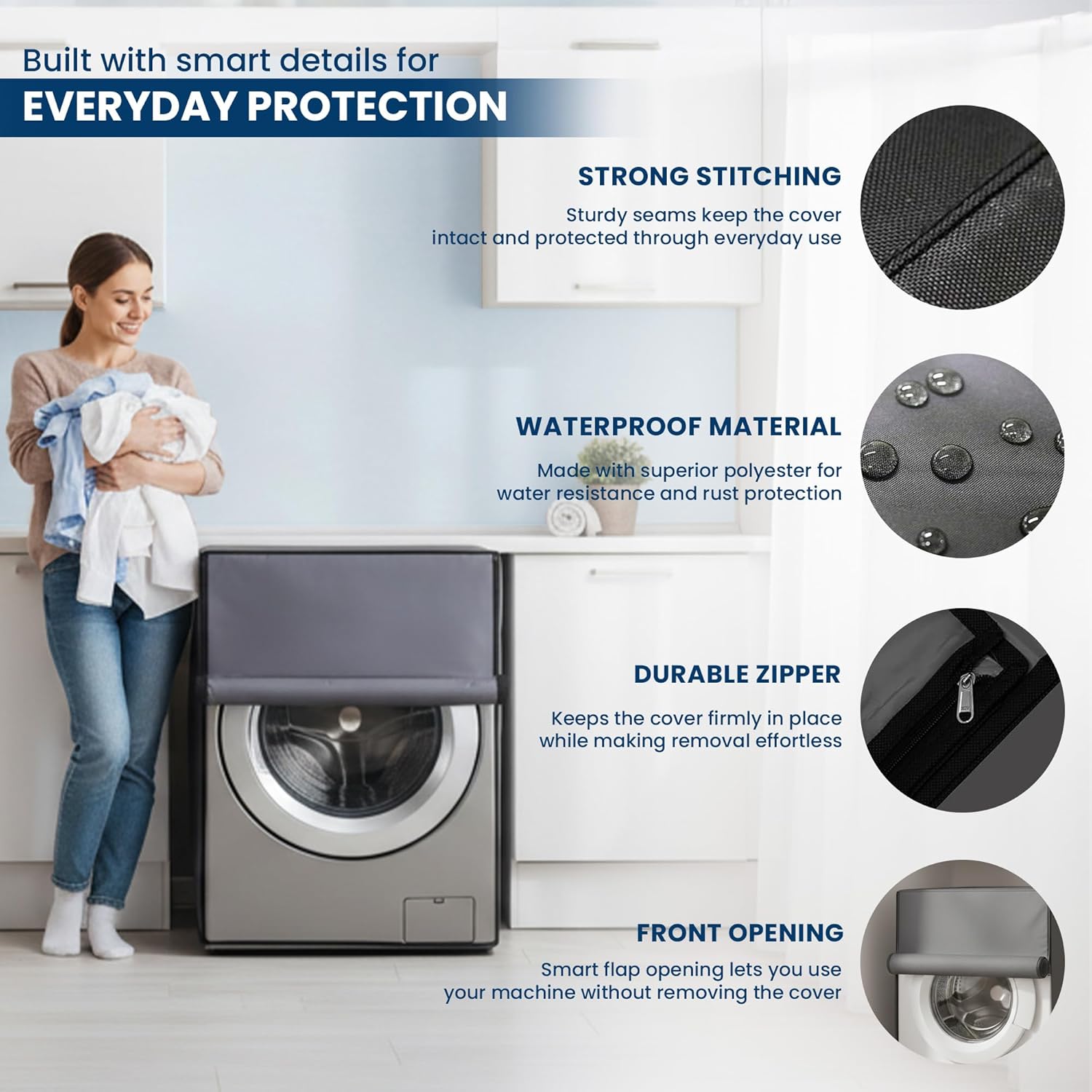 Protective Matty Fabric Cover for Front Load Washing Machines