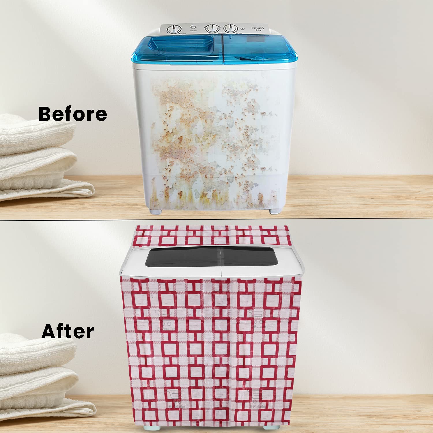 Protective Waterproof and Dustproof Cover for Semi Automatic Washing Machine