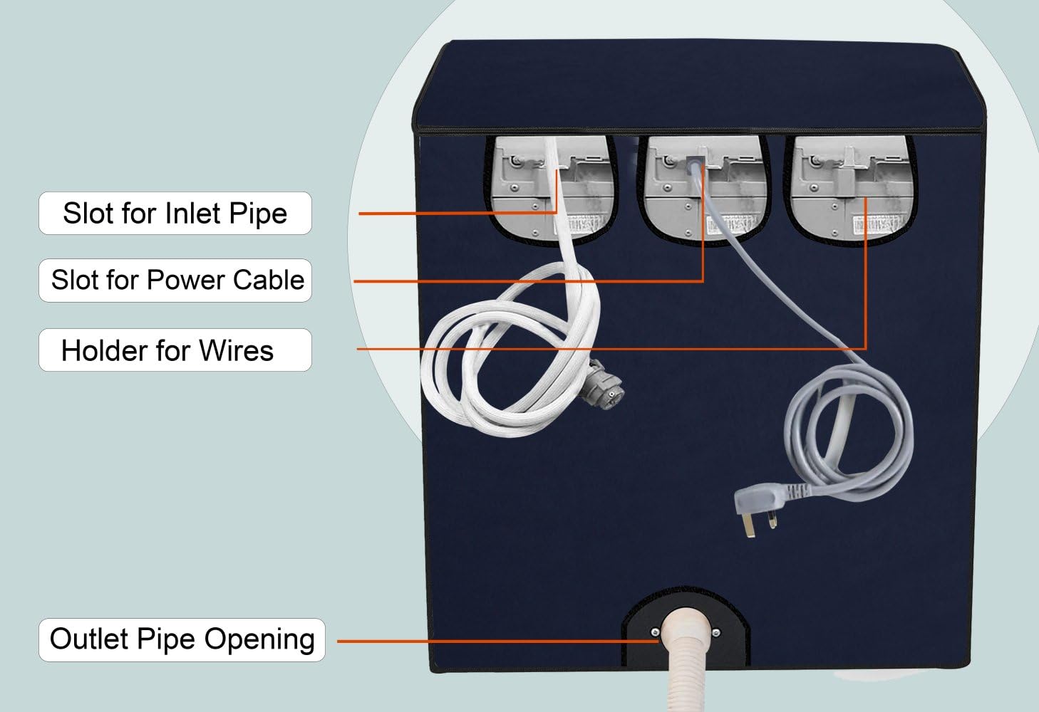 Blue Matty Fabric Cover for Semi Automatic Top Load Washing Machine Waterproof Dust Protection