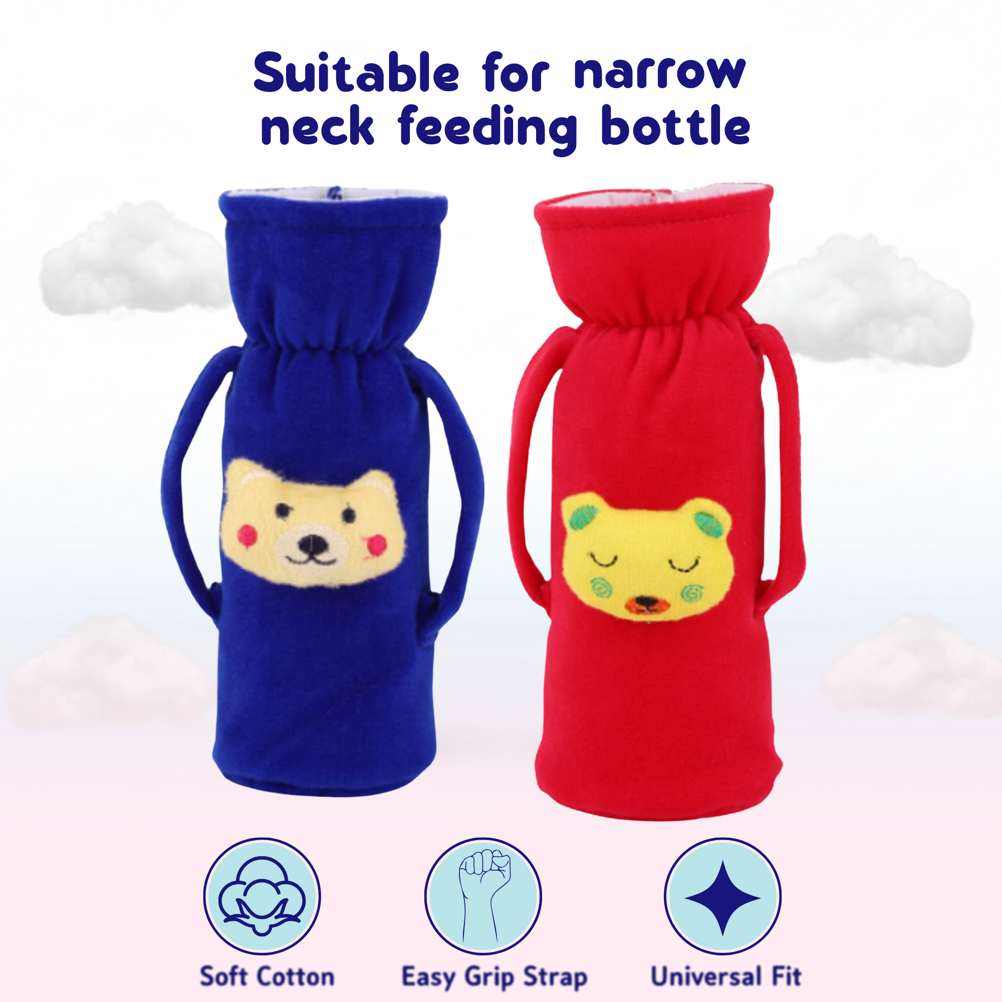 Zippered Baby Bottle Cozy Sleeve
