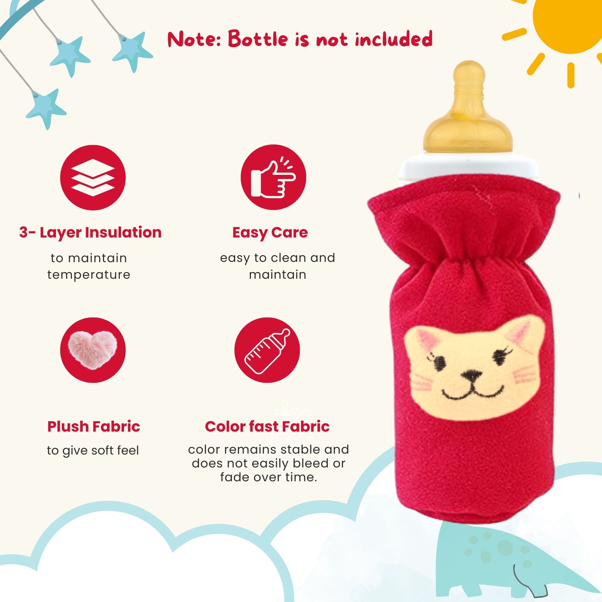 Soft Plush Baby Bottle Cover