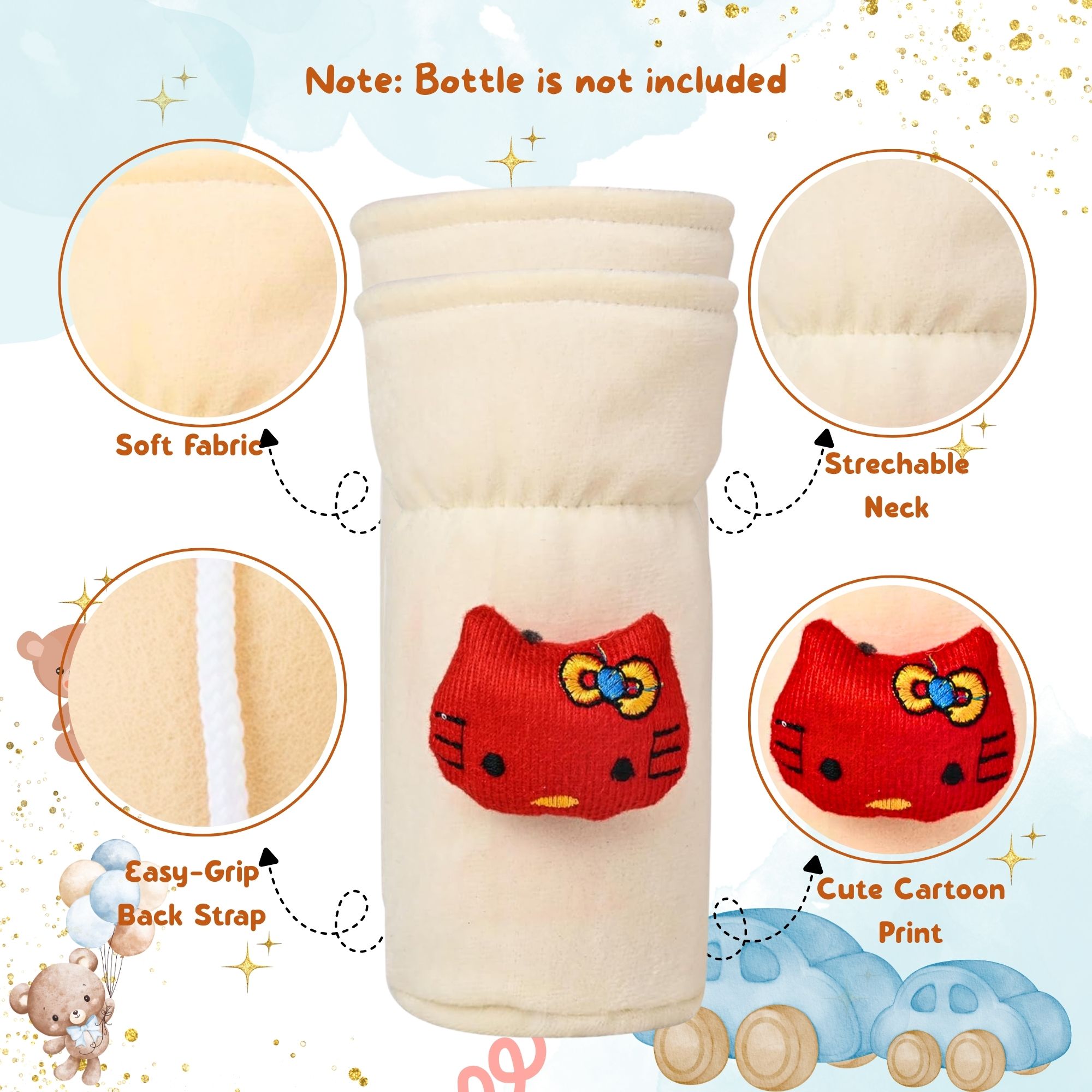 Plush Insulated Baby Feeding Bottle Sleeve for Warmth and Clean Protection