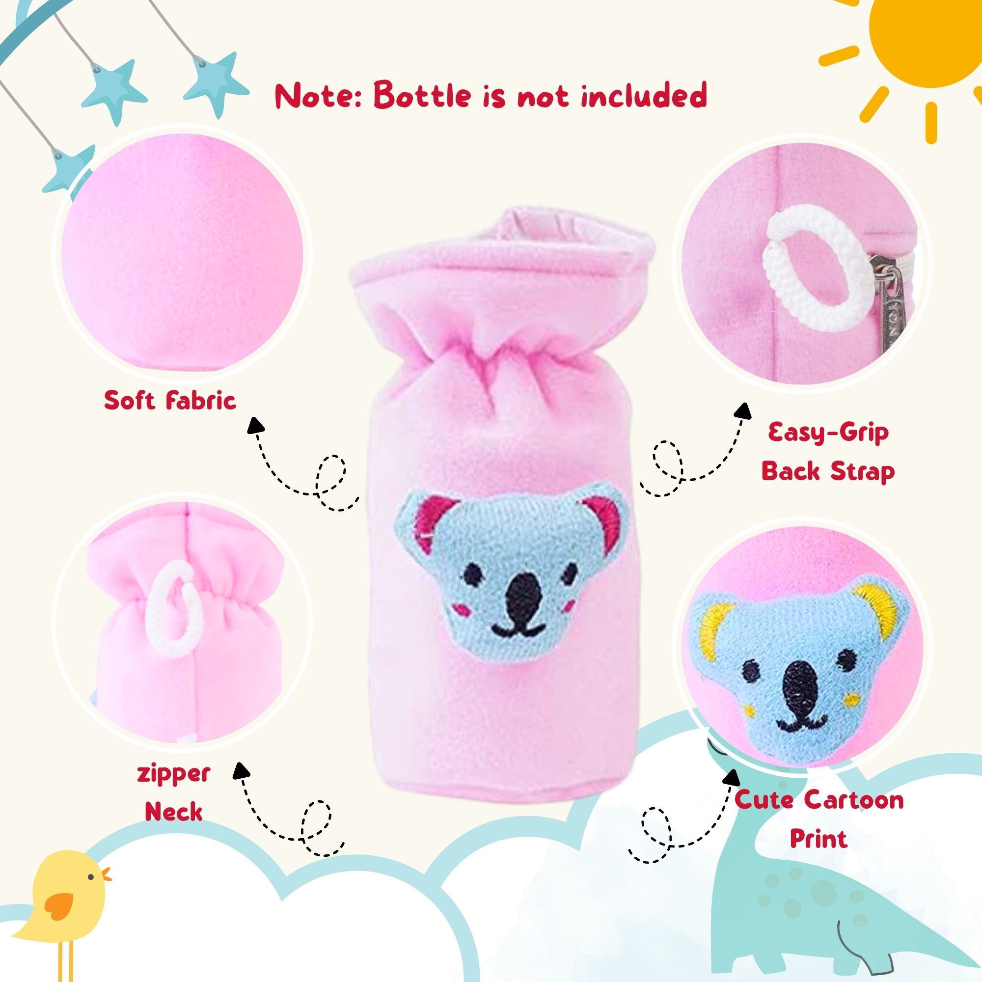 Cozy Fabric Baby Feeding Bottle Cover for Temperature Care and Hygiene