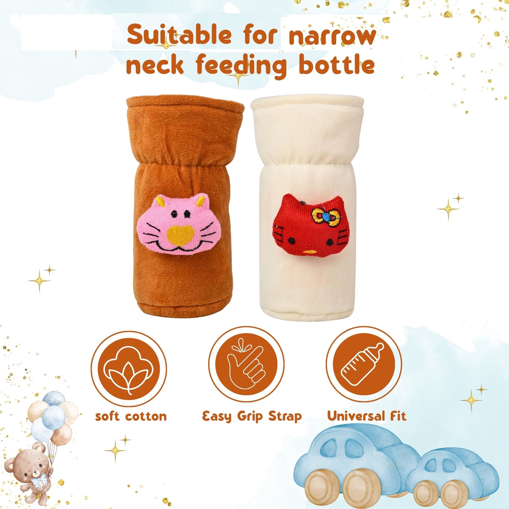 Cozy Fabric Baby Feeding Bottle Cover for Temperature Care and Hygiene