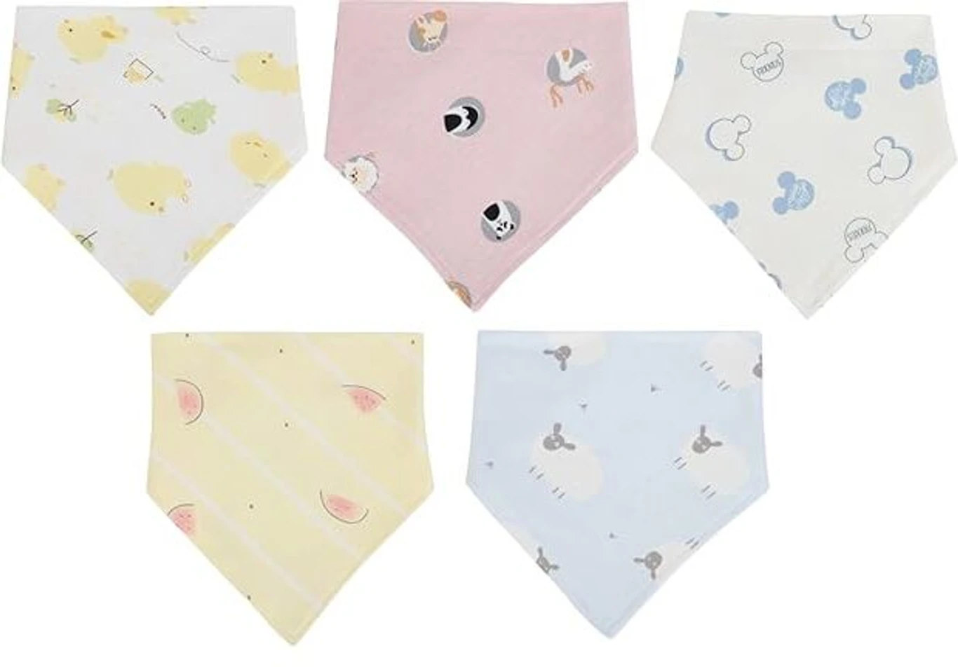 Premium Baby Feeding Bibs in Soft Cotton Bandana Style with Adjustable Buttons for Infants