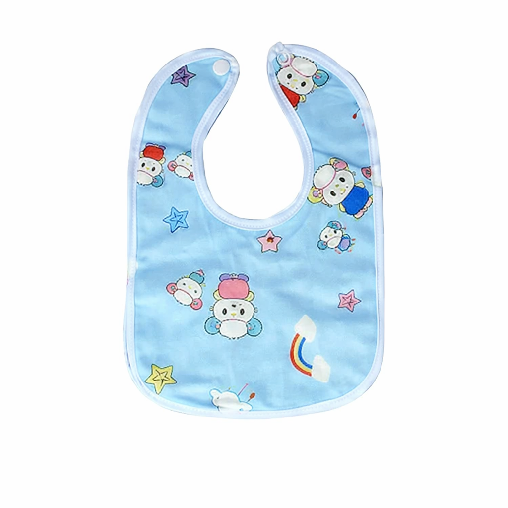 Soft Cotton Washable Reusable Baby Feeding Bib Apron Style Highly Absorbent for Infants Toddlers